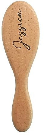 Personalisierte Holz-Baby-Haarbürste, individuelle Babybürste, Kinderhaarbürste, Geschenk für neue Mutter, Baby, Mädchen, Jungen, Geburtstagsgeschenk (1 Stück, FS)