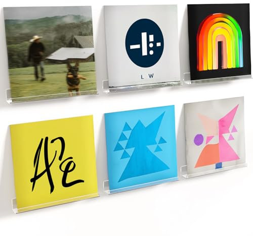 Lifewit Hängeregale für Schallplatten, 10 Pack 30,5CM Vinyl Halter Klar Wandregal Wandhalterung Raumdeko für Buch/Foto/Bild/Makeup im Schlafzimmer, Wohnzimmer, Bad, Kommode, kinderzimmer