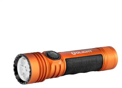 OLIGHT Seeker 4 Pro LED-Taschenlampe, 260 m Reichweite, 4600 lm und 16895 CD (Orange CW)