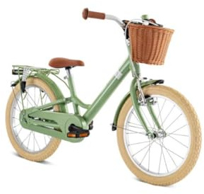 PUKY YOUKE Classic 18 | Kinderfahrrad 18 Zoll | Kinderfahrrad ab 5 Jahren | Retro Fahrrad für Kinder mit Korb & Rücktritt | Höhenverstellbar & leicht | Made in Germany