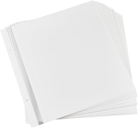 SUPERFINDINGS 15 página de Recambio para Álbum de Fotos Recambios Adhesivos de Papel Y PVC Páginas Interiores Página de Recambio para Álbum de Recortes para Carpeta de 2 anillas Libro de Fotos 31x32cm