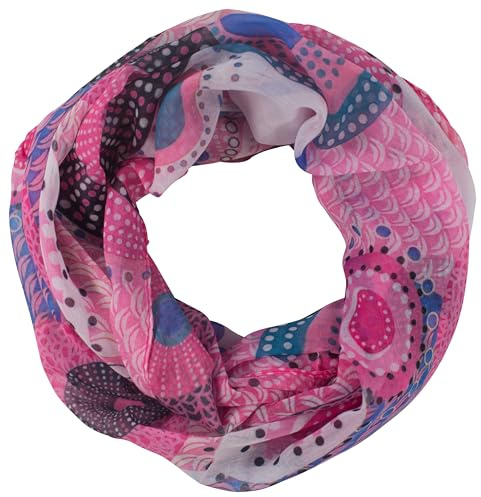 fashionchimp Damen-Loop mit Kreis-Muster, Psychedelic-Print, Schlauchschal, Sommer-Schal für Damen