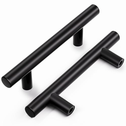 Vepagoo 10 Stück Lochabstand 102mm Möbelgriffe, Schwarze Küchengriffe, Türgriffe, Schrankgriffe für Küchen- und Möbelschrank, langlebige Griffe für Küchenschränke Mit 20 Schrauben
