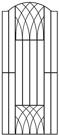 Abbey 1800mm High Bow Top Metal Garden Side Gates Wrought Iron Style Pedestian Gate (880mm Gap x 1800mm High VETB)