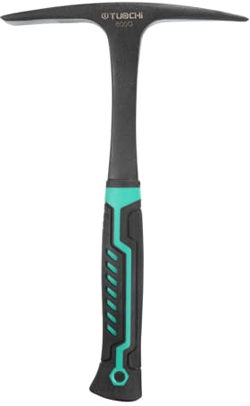 HARFINGTON Welding Chipping Hammer 28oz Slag Removal Tool Carbon Welder Hammer with Forged Steel Construction & Shock Reduction Handle for Rock Pick Forged Brick, Black/Green