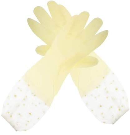 Ipetboom 2 Pairs Heavy Duty Non-slip Rubber Dish Washing Gloves Long Kitchen Gloves for Washing up and Household Cleaning Thickened Sturdy for Dishwashing Tasks