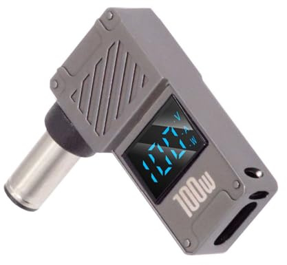 NFHK USB C to DC Adapter,USB C Female to DC 7.4x5.0mm HP Barrel Jack Plug PD 100W Laptop Fast Charging Adapter with Wattage Display