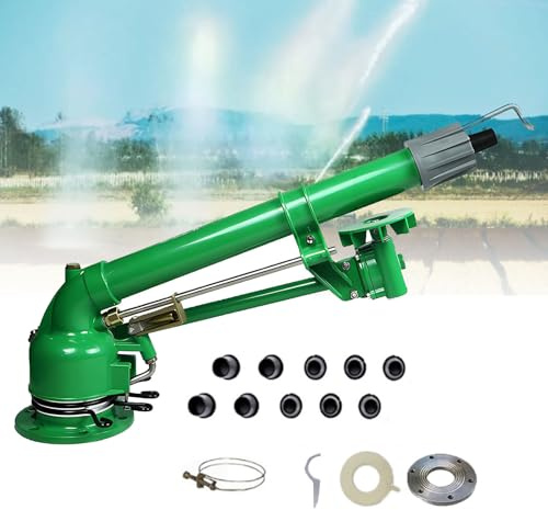 Canon à Eau pour Grandes Surfaces, 2 Arroseur à Impact Agricole – Pulvérisation 360° pour Pelouse et Jardin