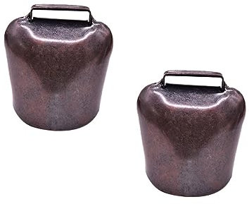 POPETPOP 2pezzi Campanelle per Bestiame in Bronzo Rosso Spesso Suono Lunga Distanza Decorazioni da Appendere per Pecora Cavallo e Mucca Accessori Agricoli per Allevamento