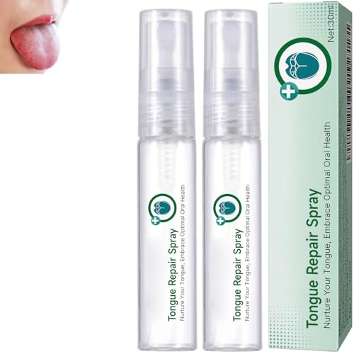 Tongue Repair Spray, Tongue Care Comfort Spray, Tongues Fissure Treatment Sprays, Repair White Tongues Coating to Relieve Dry (2pcs)
