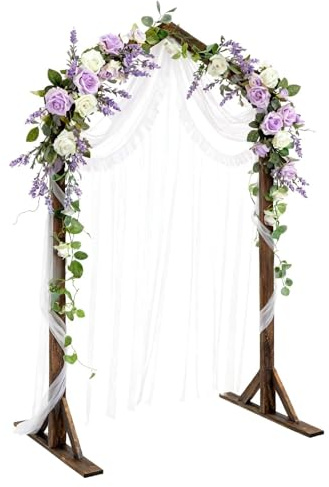 PlusFive Wedding Arch 2.15M, Wooden Wedding Backdrop Stand, Retro Garden Arches, Big Balloon Arch Stand,Wood Wedding Arch Frame for RusticBoho Wedding Proposal Birthday Valentine's Day Christmas Decor