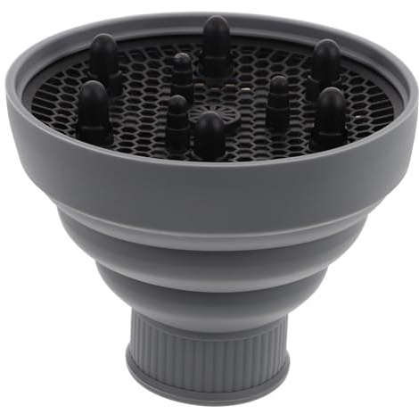 Diffusore Silicone Regolabile per Asciugacapelli | Installazione Rapida e Pulizia Semplice, Accessorio Grigio per Viaggio, Uso in Salone, Styling Quotidiano