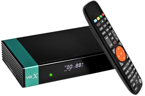 Koolenry V8X DVB-S/S2/S2X Digital Satellite Receiver Full HD 1080P HEVC Built-in WiFi Support CA Card TV Receiver UK Plug