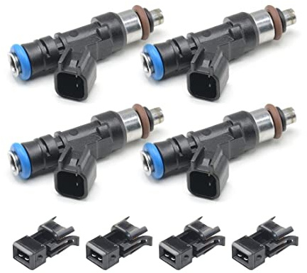 4pcs Fuel Injectors for A4 TT 1.8T Turbo EV14 60lb 630cc 0280158298,0 280 158 298 Fuel Injector Connector