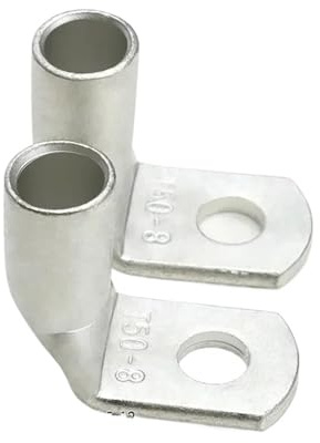 1~50 pezzi Terminale for cavi a L ad angolo retto con piega a 90 gradi T35/50/70/95-6/8/10/12 Capicorda for cavi in ​​rame stagnato(T95-10,20pcs)