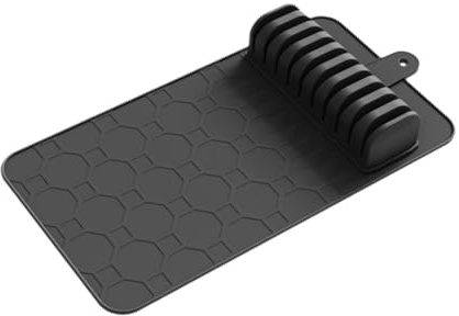 Sharplace Knife Block, Knife Holder, Storage Mat, Space-saving, Multifunctional, Non-slip, for Kitchen Drawers, Home, Black