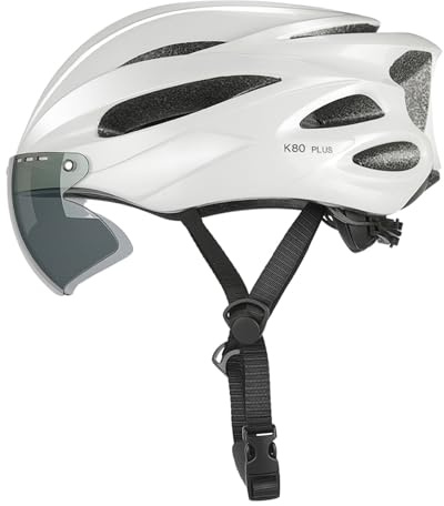 RASTKY Vuxen Cykelhjälm Ridhjälm för Vuxna Män Kvinnor Skydd 18 Andningsskydd Magnetiska Glasögon för Landsvägscykling Förbättrad Säkerhetsdesign PC + EPS