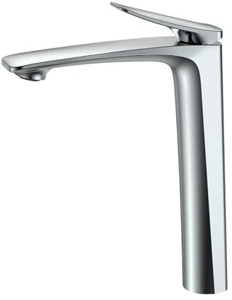 CMBSSTFC Miscelatore per lavabo da Bagno Miscelatore per lavabo Alto Rubinetto per lavabo da appoggio Caldo e Freddo monocomando per lavabo monoforo, Cromato