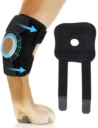 DAFNE Knieschützer für Hunde & Katzen - Verstellbare Kniebandage bei Patellaluxation, Für Rehabilitation von Bänderriss, Arthritis & Gelenkproblemen,Atmungsaktive Stützbandage für Vorder/Hinterbeine