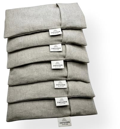ZAFUZEN Cuscini per Occhi con Fodera Lavabile Set da 6 – Cotone Naturale e Lavanda – Uso Professionale Yoga, Pilates, Spa e Fisioterapia – Colore Dune Atelier