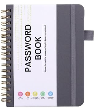 Passwortbuch - Sicherer Organizer, kompaktes Adressbuch | Hardcover Datentresor Familienzugriff Speichersystem Home Sichere Verwendung Verschlüsselungssperre Tagebuchhalter Aufzeichnungen Digitale
