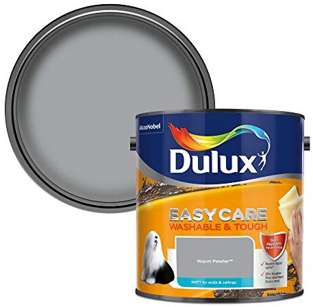 Dulux 403201 Easycare Washable & Tough Matt Emulsion Paint For Walls And Ceilings - Warm Pewter 2.5L