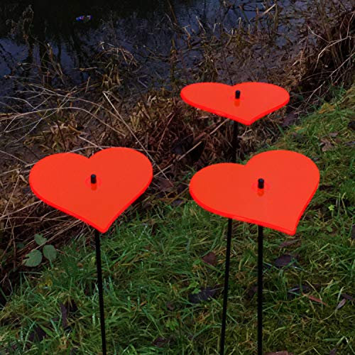 SunCatcher Ltd. 3X Großer Sonnenfänger Schmetterling, Deko Gartenstecker 3er Set mit 75cm Schwingstab, Leuchtende Garten Geschenk Idee, Farbe:Rot