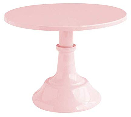 ausuky - Alzata per torte rotonda, un ripiano, per dolci e frutta, per servire ed esporre, per tavoli e mensole, per feste e compleanni (rosa)