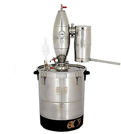 hzexun Automatic Wine Making Kit Moonshine Still Distiller Alembic Spirits Alcohol Wine Brewer with Thermometer for Whisky Brandy Rum Vodka