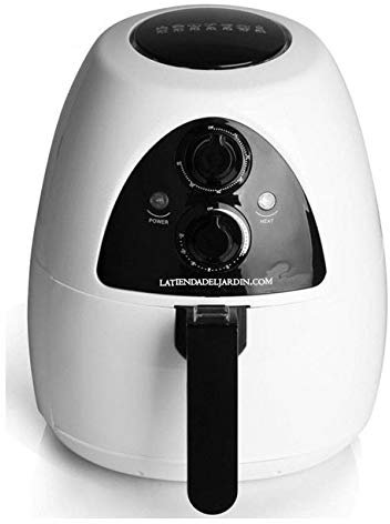 Suinga FREIDORA SIN ACEITE BLANCA con capacidad de 2 litros. Control de temperatura variable hasta 200º. Temporizador. Potencia 1230 W. Medidas 29 x 37 x 35 cm