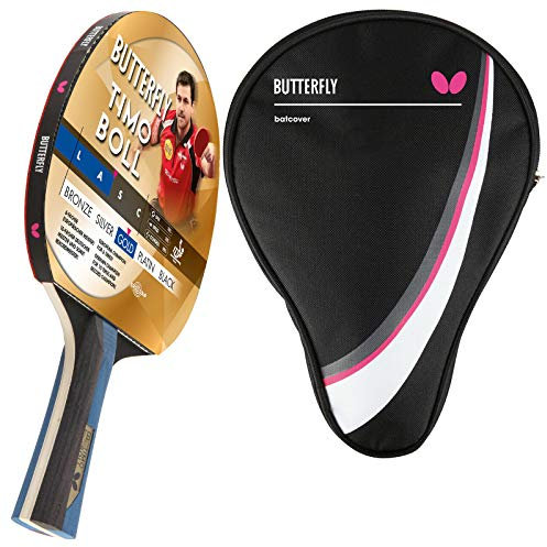 Butterfly® Timo Boll Gold Tischtennisschläger | Tischtennis Racket Bat TT Profi Wettkampfschläger für geüpte Spieler | hohe Qualität | ITTF zertifizierter Pan Asia Belag | konkave Griffform