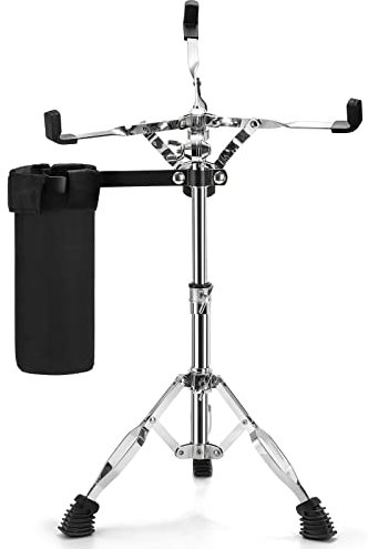 Youeon, Schnarrtrommelständer mit Halter für Schlagzeugstöcke, doppelt verstärkter Stativ-Schnarrtrommelständer, geeignet für Schnarrtrommeln von 25,4 cm bis 35,6 cm, Drum Pad, verstellbare Höhe von