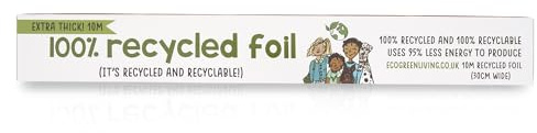 EcoGreenLiving Lot de 4 rouleaux de papier d'aluminium 30 cm x 10 m - Fabriqués à partir de matériaux 100% recyclés - Feuille de cuisson pour cuisine et cuisine - Feuille de cuisson pour votre four