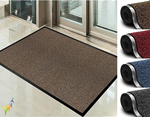 Heavy Duty Dirt Trapper Barrier Mat, Non-Slip PVC, Brown, 120x180cm