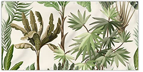 MuchoWow® Balkon Sichtschutz Sichtschutzmatte Balkonbanner Abdeckung für Terrasse Balkon Windschutz Blickdicht Wetterfest 200x90 cm Dschungel - Palme - Bananenstaude - Kinder - Natur - Pflanzen