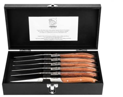 Laguiole Style de Vie Luxury Line Pakka Rose - Coltelli da bistecca, 6 pezzi
