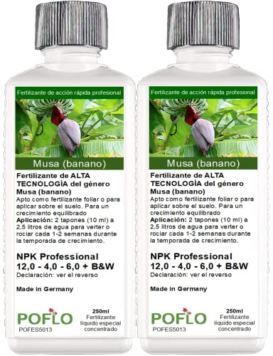 POFLO Fertilizante de ALTA TECNOLOGÍA del género Musa banano (500ml)