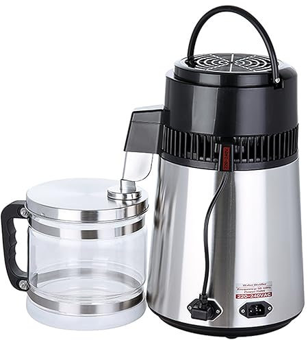 BiiKoon Distillatore d'Acqua con Contenitore in Vetro Macchina for La Produzione di Acqua Distillata da 4 Litri con Controllo della Temperatura Depuratore d'Acqua Elettrico
