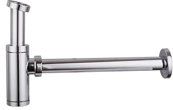 Inguz - Sifón Universal de Diseño. Latón Cepillado para Lavabos y Lavamanos - Set de Desagüe - Trampa con Abertura de Limpieza - Sifón de Tubería