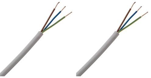 Kopp 150805849 Mantel-Leitung NYM-J, 3 x 1.5 mm², 5 m, grau (Packung mit 2)