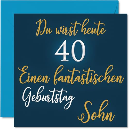 Stuff4 40. Geburtstagskarte Sohn, Fantastischen | Alles Gute Zum Karte Geburtstag für 40 Jähriges Sohn von Mama Papa, Geschenke Mann