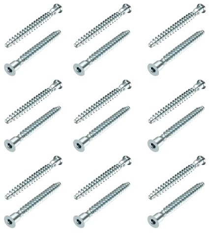 25Pcs Silver Screws,M7 x 50mm, Hex Socket Drive Countersunk Self-Tapping Furniture Connecting Screw Set, Sturdy and Easy-to-Install，Screws