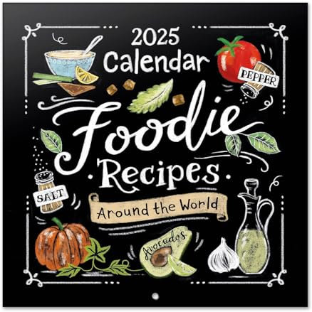 Kalender 2025 Wandkalender 2025 Grupo Erik Foodie Kalender 2025 Familienplaner 30 x 30 cm 12 Monate Jahreskalender Familienkalender 2025