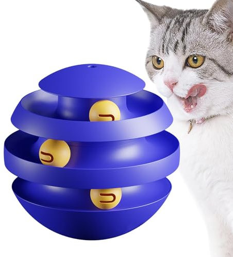 Katzenkugelbahn - 3 Schichten bewegliches Katzenspielzeug - Trainierendes Katzenspielzeug, lustiges Katzen-Selbstspielspielzeug zum Schutz von Möbeln, Katzen, Kätzchen
