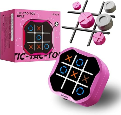 Giiker Tic Tac Toe Bolt Game, bärbar spelkonsol 3 i 1 original, bärbara rese- och bilspel, bordsspel för barn och vuxna