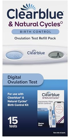 Clearblue & Natural Cycles Birth Control Ovulation Test Refill Pack, 15 Digital Ovulation Tests