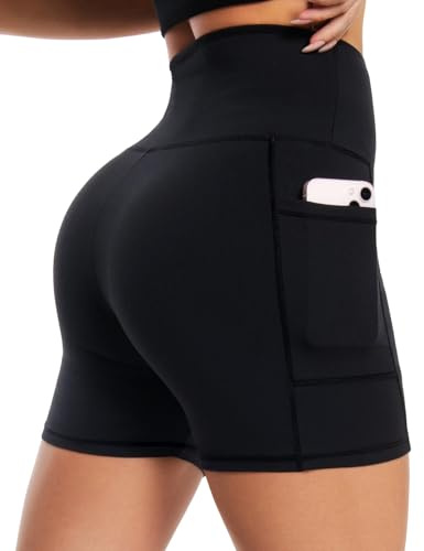 BLONGW Radlerhose Damen mit Taschen Kurze Hose Shorts Sporthose Sommer