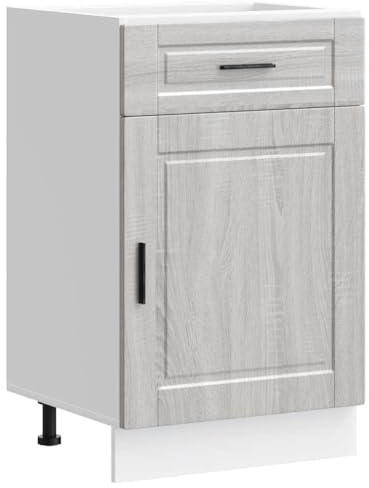 vidaXL Kitchen Base Cabinet Porto Grey Sonoma Engineered Wood, sink base cabinet, base kitchen cabinet with drawer, sink base unit