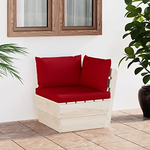 Xichuzi Garten-Paletten-Ecksofa mit Kissen, Garten Loungemöbel, Lounge Sofa Outdoor, Gartensofa, Gartenlounge, Outdoor Möbel Sofa, Imprägniertes Fichtenholz
