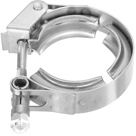 sourcing map 1.5 Quick Release V Band Clamp 304 Stainless Steel for Exhaust Systems Downpipe Exchange Exhaust Accessories, Adjustment Range 38mm / 1.5inch